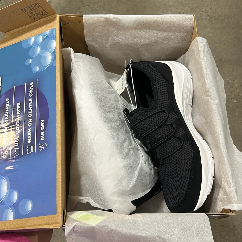 Skechers Black and White Women's Sneakers - Picture 2 of 3